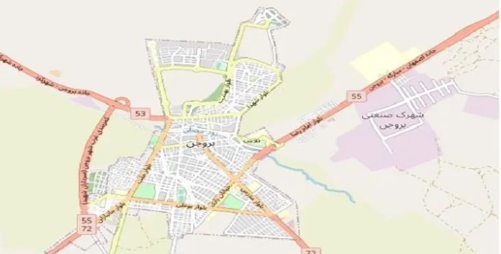 دانلود نقشه pdf شهر بروجن