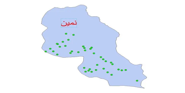 دانلود نقشه شیپ فایل چاه های آب شهرستان نمین