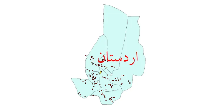 نقشه شیپ فایل تقسیمات سیاسی شهرستان اردستان + pdf
