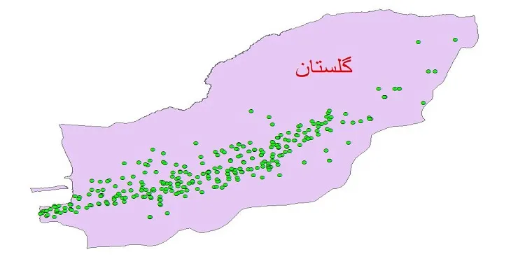 دانلود نقشه شیپ فایل چاه های آب استان گلستان