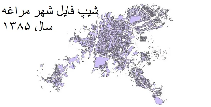 نقشه شیپ فایل بلوک آماری شهر مراغه + فایل اکسل