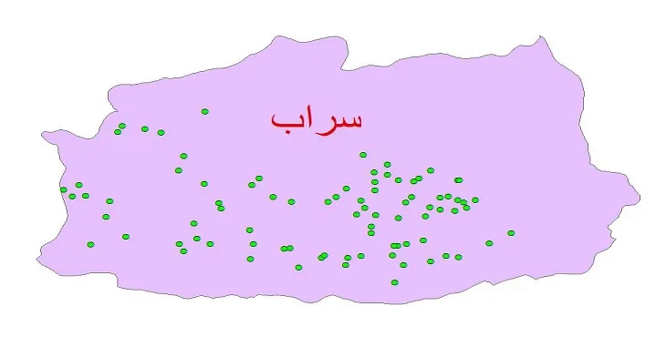 دانلود نقشه شیپ فایل چاه های آب شهرستان سراب