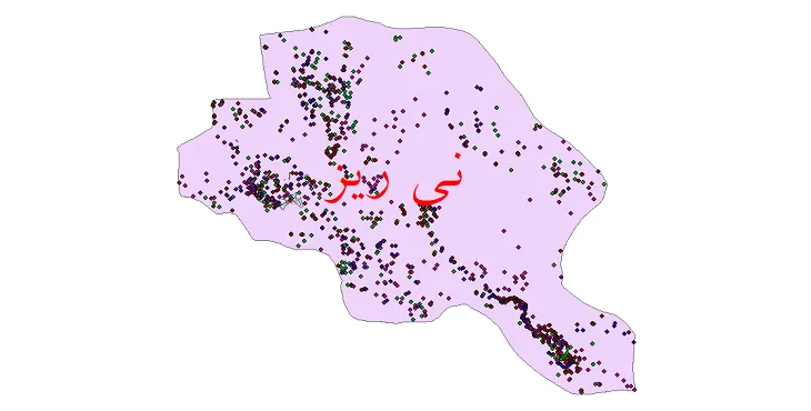 دانلود نقشه شیپ فایل جمعیت نقاط شهری و روستایی شهرستان نی ریز از سال 1335 تا 1395