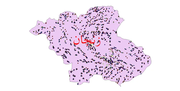 نقشه جمعیت شهرها و روستاهای شهرستان زنجان از سال 35 تا 95