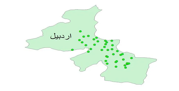 دانلود نقشه شیپ فایل چاه های آب شهرستان اردبیل