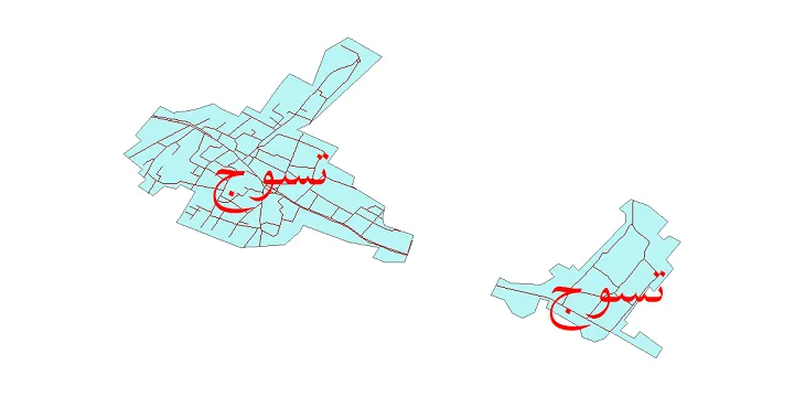 دانلود نقشه شیپ فایل شبکه معابر شهر تسوج