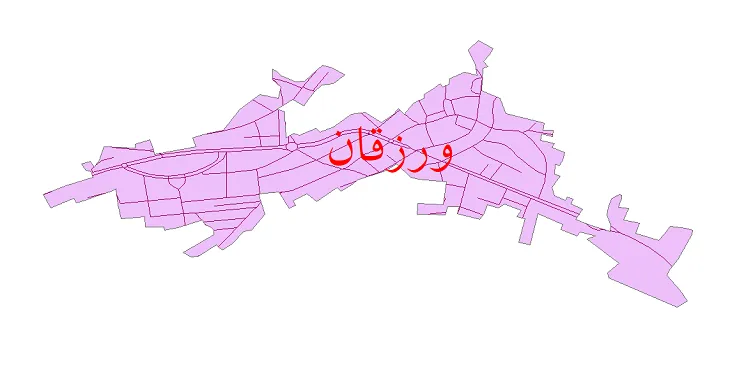 دانلود نقشه معابر شهر ورزقان + pdf باکیفیت