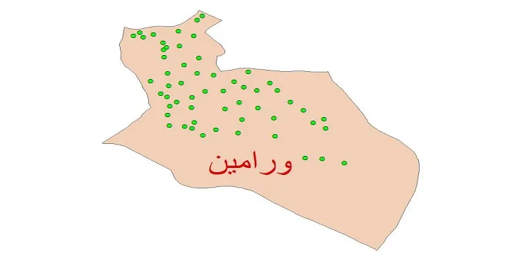 دانلود نقشه شیپ فایل چاه های آب شهرستان ورامین