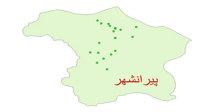 دانلود نقشه شیپ فایل چاه های آب شهرستان پیرانشهر