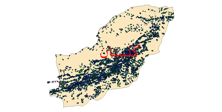 نقشه جمعیت نقاط شهری و روستایی استان گلستان از سال 93 تا 35