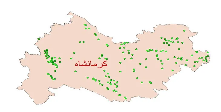 دانلود نقشه شیپ فایل چاه های آب استان کرمانشاه