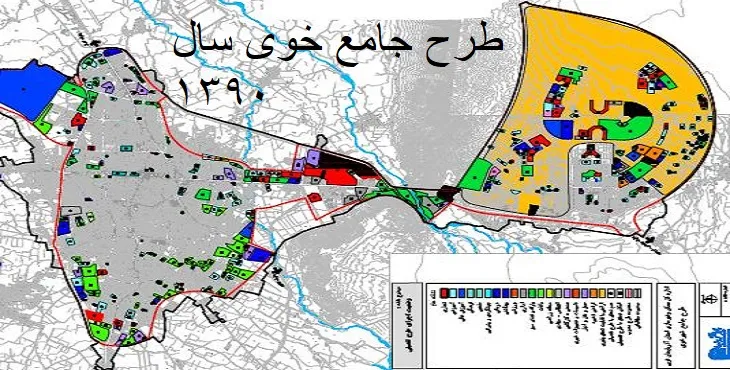 نقشه های طرح جامع شهر خوی + با کیفیت بالا