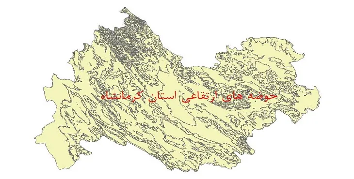 نقشه جی آی اس (GIS) حوضه های ارتفاعی استان کرمانشاه