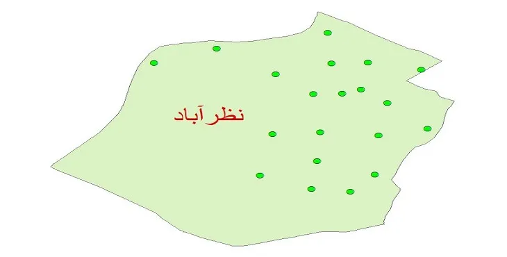 دانلود نقشه شیپ فایل چاه های آب شهرستان نظرآباد