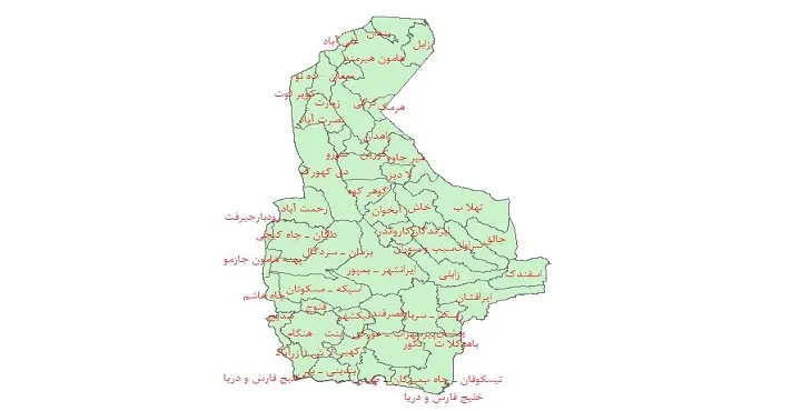 نقشه جی آی اس (GIS) دشت های استان سیستان و بلوچستان