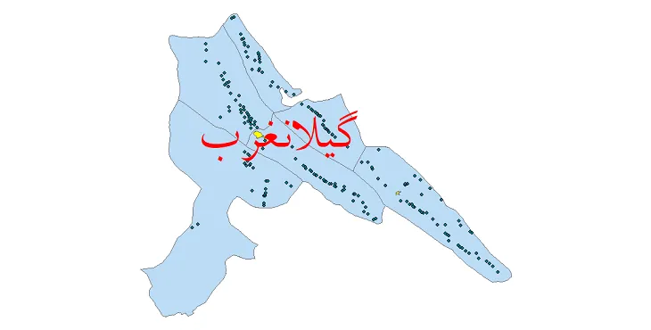 نقشه شیپ فایل تقسیمات سیاسی شهرستان گیلانغرب + pdf