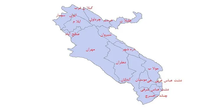 دانلود نقشه شیپ فایل دشت های استان ایلام