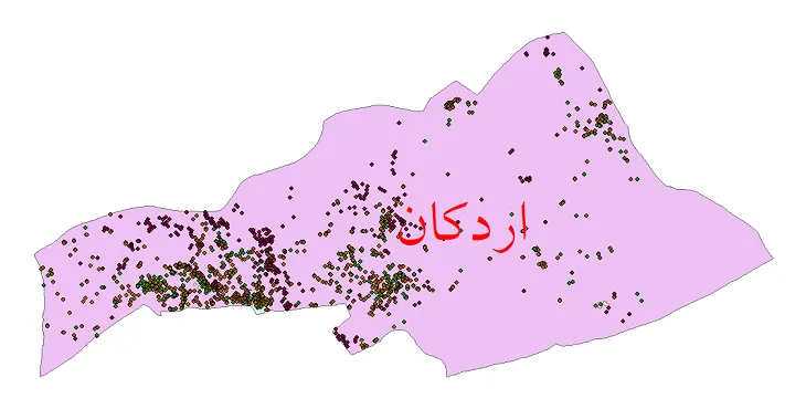 دانلود نقشه شیپ فایل جمعیت نقاط شهری و روستایی شهرستان اردکان از سال 1335 تا 1395