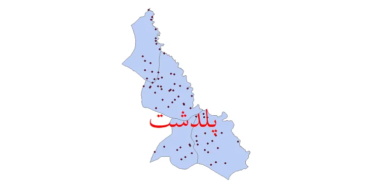 نقشه شیپ فایل تقسیمات سیاسی شهرستان پلدشت + pdf