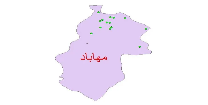 دانلود نقشه شیپ فایل چاه های آب شهرستان مهاباد