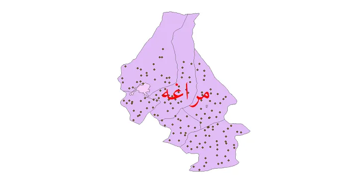 نقشه شیپ فایل تقسیمات سیاسی شهرستان مراغه + pdf