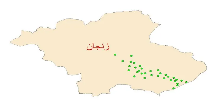 دانلود نقشه شیپ فایل چاه های آب شهرستان زنجان