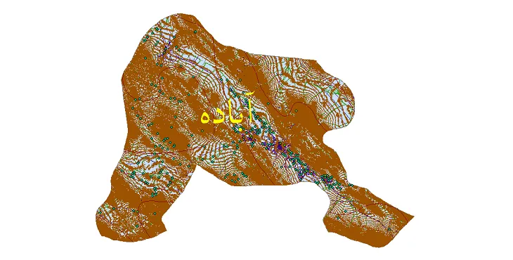 دانلود نقشه های شیپ فایل شهرستان آباده + کاملترین لایه GIS