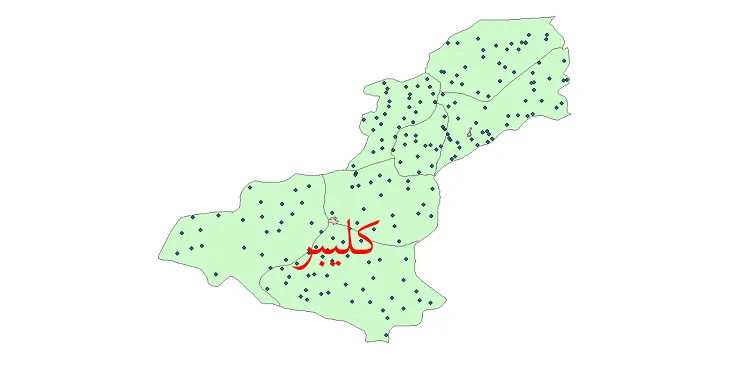 نقشه شیپ فایل تقسیمات سیاسی شهرستان کلیبر + pdf