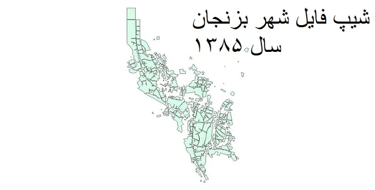 نقشه شیپ فایل بلوک آماری شهر بزنجان + فایل اکسل
