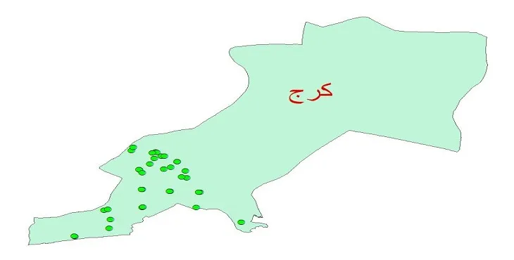 دانلود نقشه شیپ فایل چاه های آب شهرستان کرج