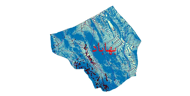 دانلود نقشه های شیپ فایل شهرستان بهاباد + کاملترین لایه GIS