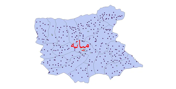 نقشه شیپ فایل تقسیمات سیاسی شهرستان میانه + pdf