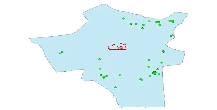 دانلود نقشه شیپ فایل چاه های آب شهرستان تفت