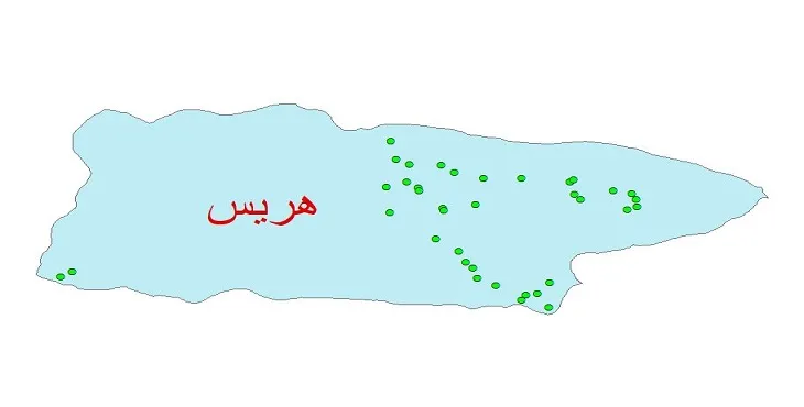دانلود نقشه شیپ فایل چاه های آب شهرستان هریس