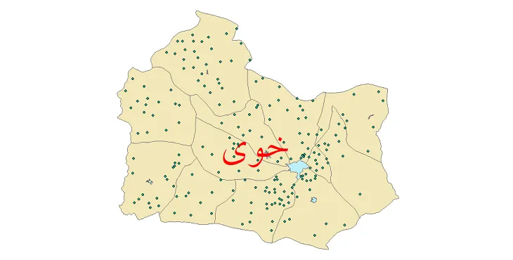 نقشه شیپ فایل تقسیمات سیاسی شهرستان خوی + pdf