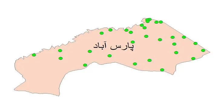 دانلود نقشه شیپ فایل چاه های آب شهرستان پارس آباد