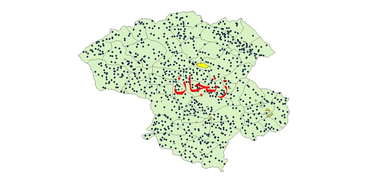 نقشه شیپ فایل تقسیمات سیاسی استان زنجان + pdf
