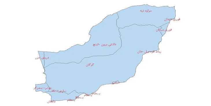 نقشه جی آی اس (GIS) دشت های استان گلستان