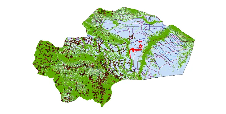 دانلود نقشه های شیپ فایل استان قم + کاملترین لایه GIS