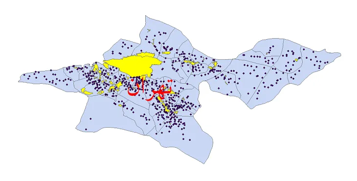 دانلود نقشه شیپ فایل (GIS) تقسیمات سیاسی استان تهران سال 1400