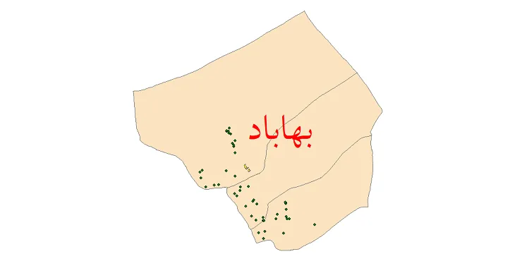 دانلود نقشه شیپ فایل (GIS) تقسیمات سیاسی شهرستان بهاباد سال 1400