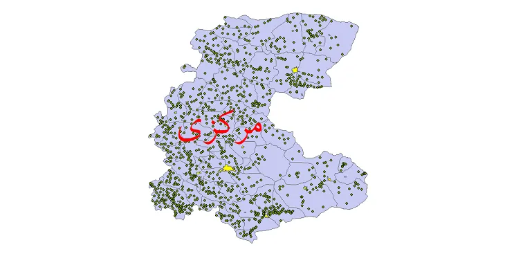 نقشه شیپ فایل تقسیمات سیاسی استان مرکزی + pdf