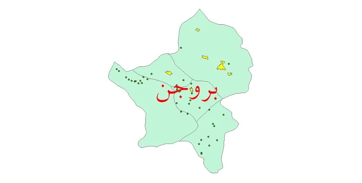 نقشه شیپ فایل تقسیمات سیاسی شهرستان بروجن + pdf