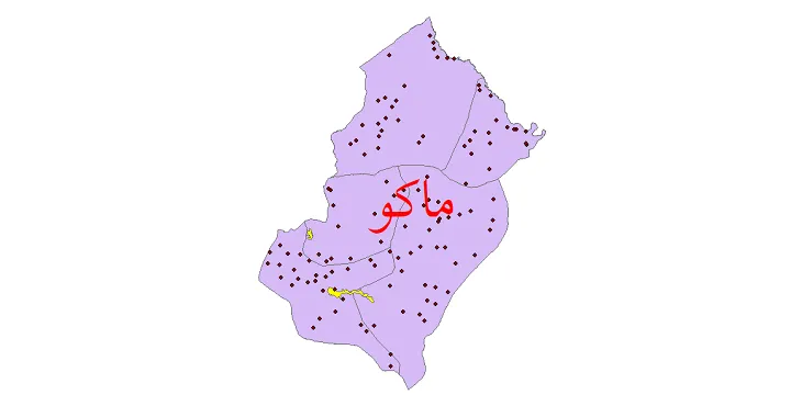 نقشه شیپ فایل تقسیمات سیاسی شهرستان ماکو + pdf