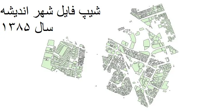نقشه شیپ فایل بلوک آماری شهر اندیشه + فایل اکسل