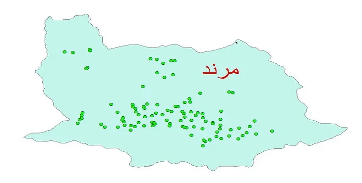 دانلود نقشه شیپ فایل چاه های آب شهرستان مرند