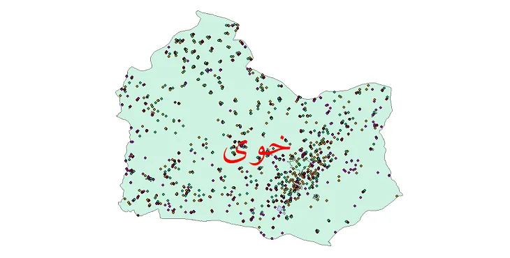 نقشه جمعیت شهرها و روستاهای شهرستان خوی از سال 35 تا 95