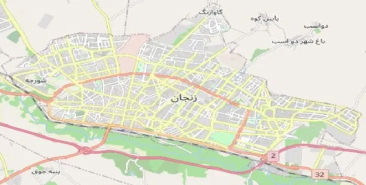 دانلود نقشه pdf شهر زنجان
