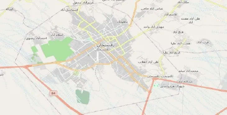دانلود نقشه pdf شهر رفسنجان