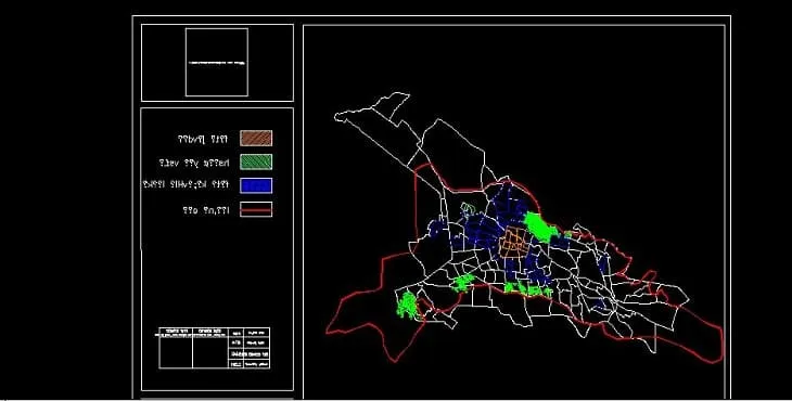 دانلود نقشه اتوکد (Autocad) محدوده های طرح های بازآفرینی شهری محلات شهر تبریز